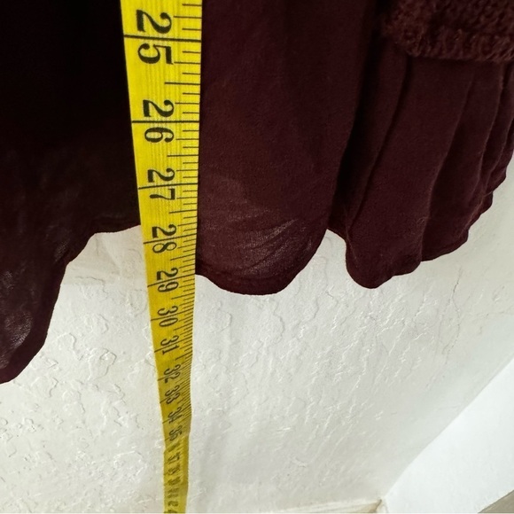 Altar'd State Burgundy V-Neck Long Sleeve Rowena Sweater Size Small - Picture 2 of 9